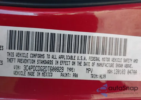 2013 Dodge Journey Crew from USA, damaged, VIN 3C4PDCDG2DT600829